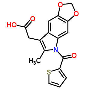 6-Methyl-5-(2-thenoyl)-5h-1,3-dioxolo[4,5-f]indole-7-acetic acid Structure,50332-08-6Structure