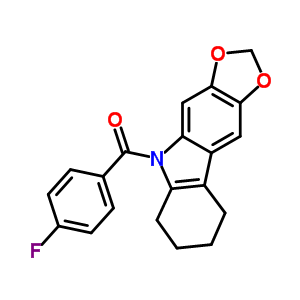 5-(4-氟苯甲酰基)-6,7,8,9-四氢-5H-1,3-二氧代[4,5-b]咔唑结构式_50332-19-9结构式