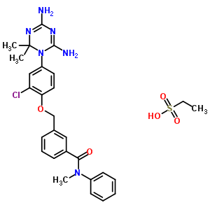 3-[[2-Chloro-4-(4,6-diamino-2,2-dimethyl-1,3,5-triazin-1-yl)phenoxy]methyl]-n-methyl-n-phenyl-benzamide Structure,50508-15-1Structure