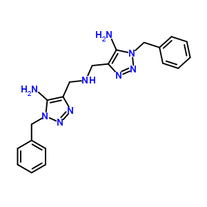 5-氨基-N-[[5-氨基-1-(苯基甲基)-1H-1,2,3-噻唑-4-基]甲基]-1-(苯基甲基)-1H-1,2,3-噻唑-4-甲胺结构式_50533-77-2结构式