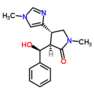 (3R,4s)-3-[(s)-hydroxy-phenyl-methyl]-1-methyl-4-(1-methylimidazol-4-yl)pyrrolidin-2-one Structure,50656-83-2Structure