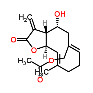 (3Ar,4r,6z,10e,11ar)-6-acetoxymethyl-3a,4,5,8,9,11a-hexahydro-4-hydroxy-10-methyl-3-methylenecyclodeca[b]furan-2(3h)-one Structure,50886-56-1Structure