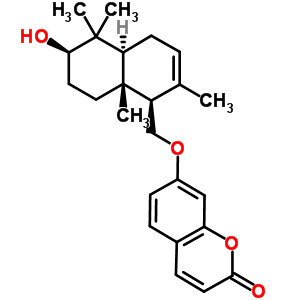 7-[[(1R)-1,4,4aβ,5,6,7,8,8a-八氢-6α-羟基-2,5,5,8aα-四甲基萘-1-基]甲氧基]-2H-1-苯并吡喃-2-酮结构式_51020-36-1结构式