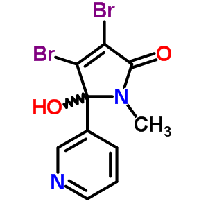 2H-pyrrol-2-one,3,4-dibromo-1,5-dihydro-5-hydroxy-1-methyl-5-(3-pyridinyl)- Structure,51068-13-4Structure