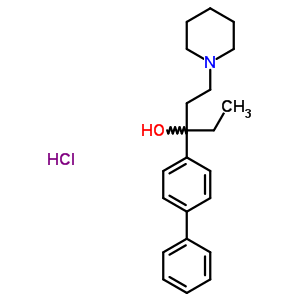 Alpha-(4-联苯基)-alpha-乙基-1-哌啶丙醇盐酸盐结构式_51097-86-0结构式