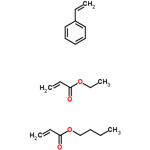 2-丙烯酸丁酯与苯乙烯和 2-丙烯酸乙酯聚合物结构式_51243-47-1结构式