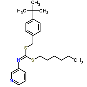 S-(4-(1,1-dimethylethyl)phenyl)methyl s-hexyl 3-pyridinylcarbonimidodithioate Structure,51308-58-8Structure