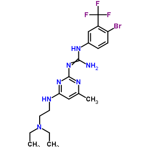 1-[4-溴-3-(三氟甲基)苯基]-2-[4-(2-二乙基氨基乙基氨基)-6-甲基-嘧啶-2-基]胍结构式_51387-58-7结构式