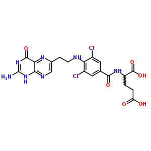 (2R)-2-[[4-[2-(2-氨基-4-氧代-1H-蝶啶-6-基)乙基氨基]-3,5-二氯-苯甲酰基]氨基]戊二酸结构式_51865-65-7结构式