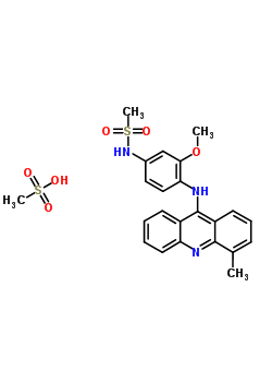 N-(3-methoxy-4-((4-methyl -9-acridinyl )amino)phenyl )methanesulfonamide monomethanesulfonate Structure,51963-58-7Structure