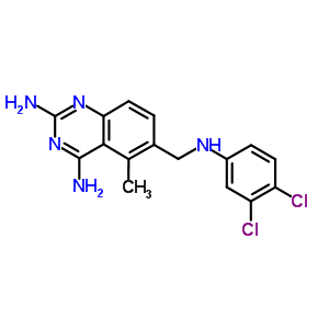 6-[[(3,4-Dichlorophenyl)amino]methyl]-5-methyl-quinazoline-2,4-diamine Structure,52128-33-3Structure