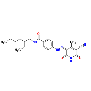 4-[[(5-Cyano-1,2-dihydro-6-hydroxy-4-methyl-2-oxopyridin)-3-yl ]azo]-n-(2-ethylhexyl)benzamide Structure,52338-25-7Structure