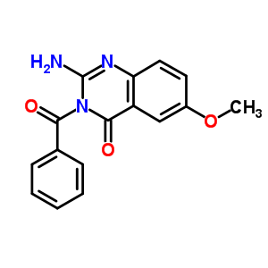 2-氨基-3-苯甲酰基-6-甲氧基-喹唑啉-4-酮结构式_52393-74-5结构式