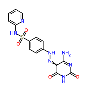 4-[2-(6-氨基-1,2,3,4-四氢-2,4-二氧代-5-嘧啶)二氮杂烯]-n-2-吡啶-苯磺酰胺结构式_52477-30-2结构式