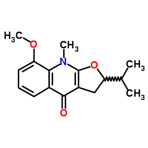 2-Isopropyl-8-methoxy-9-methyl-3,9-dihydrofuro[2,3-b]quinolin-4(2h)-one Structure,52486-77-8Structure