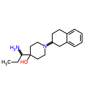 4-(1-氨基丙基)-1-(1,2,3,4-四氢萘-2-基)哌啶-4-醇结构式_52664-16-1结构式