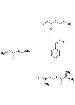 2-甲基-2-丙烯酸 2-(二甲基氨基)乙基酯与苯乙烯, 2-丙烯酸乙酯和 2-羟基乙基 2-丙烯酸酯聚合物结构式_52722-05-1结构式