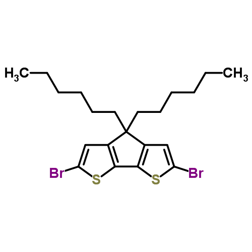 2,6-二溴-4,4-二己基-4H-环戊并[2,1-b:3,4-b]二噻吩结构式_528570-55-0结构式