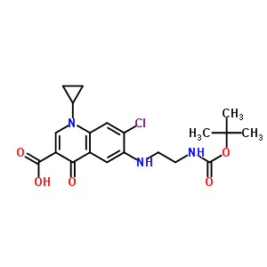 6-[(2-Tert-butoxycarbonylaminoethyl)amino]-7-chloro-1-cyclopropyl-1,4-dihydro-4-oxo-quinoline-3-carboxylic acid Structure,528851-37-8Structure