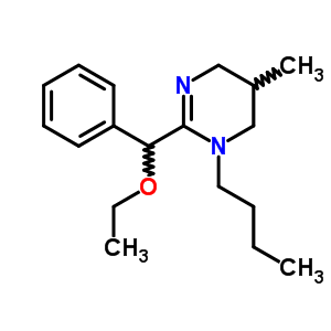 3,4,5,6-Tetrahydro-3-butyl-2-(α-ethoxybenzyl)-5-methylpyrimidine Structure,52963-63-0Structure