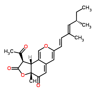 9-Acetyl-9,9a-dihydro-6a-methyl-3-(3,5-dimethyl-1,3-heptadienyl)-6h-furo[2,3-h]-2-benzopyran-6,8(6ah)-dione Structure,53014-38-3Structure