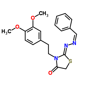 Benzaldehyde [3-[2-(3,4-dimethoxyphenyl)ethyl ]-4-oxothiazolidin-2-ylidene]hydrazone Structure,53068-35-2Structure