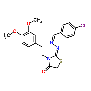 4-Chlorobenzaldehyde [3-[2-(3,4-dimethoxyphenyl)ethyl ]-4-oxothiazolidin-2-ylidene]hydrazone Structure,53068-37-4Structure