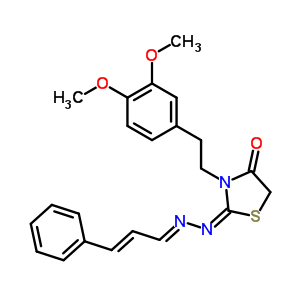 3-苯基丙烯醛 [3-[2-(3,4-二甲氧基苯基)乙基]-4-氧代噻唑烷-2-基]肼酮结构式_53068-44-3结构式