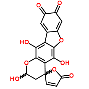 2,3-二氢-2,8,9-三羟基螺[4h-苯并呋喃并[2,3-g]-1-苯并吡喃-4,2(5h)-呋喃]-5,5,11-三酮结构式_53274-37-6结构式