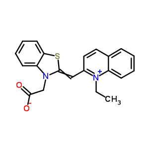 2-[[3-(羧酸甲基)苯并噻唑-2(3H)-亚基]甲基]-1-乙基喹啉鎓结构式_53288-83-8结构式