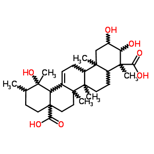 (4R)-2alpha,3beta,19alpha-三羟基乌苏-12-烯-23,28-二酸结构式_53527-49-4结构式