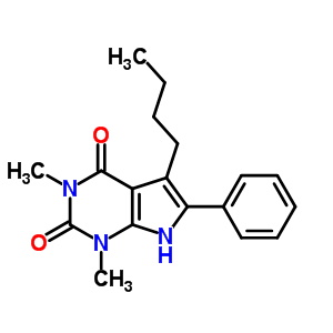 5-Butyl-1,3-dimethyl-6-phenyl-1h-pyrrolo[2,3-d]pyrimidine-2,4(3h,7h)-dione Structure,53681-32-6Structure