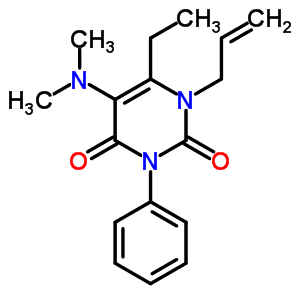 1-烯丙基-5-(二甲基氨基)-6-乙基-3-苯基尿嘧啶结构式_53727-43-8结构式