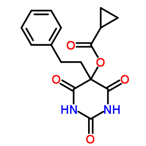 5-(环丙基羰基氧基)-5-(1-苯基乙基)-2,4,6(1h,3h,5h)-嘧啶三酮结构式_53761-10-7结构式