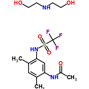 N-[2,4-二甲基-5-(三氟甲基磺酰基氨基)苯基]乙酰胺: 2-(2-羟基乙基氨基)乙醇结构式_53780-36-2结构式