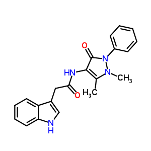 N-(1,5-dimethyl-3-oxo-2-phenyl-pyrazol-4-yl)-2-(1h-indol-3-yl)acetamide Structure,53995-76-9Structure