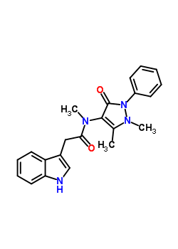 N-(1,5-二甲基-3-氧代-2-苯基-吡唑-4-基)-2-(1H-吲哚-3-基)-n-甲基-乙酰胺结构式_53995-77-0结构式