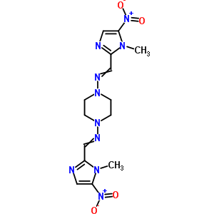 1,4-Bis[(1-methyl-5-nitro-1h-imidazol-2-yl)methyleneamino]piperazine Structure,54093-05-9Structure