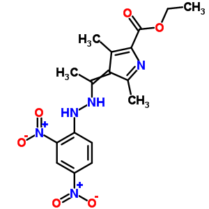 Ethyl 4-[1-[2-(2,4-dinitrophenyl)hydrazinyl]ethylidene]-3,5-dimethyl-pyrrole-2-carboxylate Structure,5430-87-5Structure