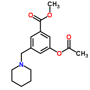 Benzoicacid, 3-(acetyloxy)-5-(1-piperidinylmethyl)-, methyl ester, hydrochloride (1:1) Structure,5432-82-6Structure