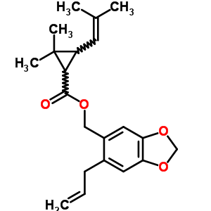 Cyclopropanecarboxylicacid, 2,2-dimethyl-3-(2-methyl-1-propen-1-yl)-,[6-(2-propen-1-yl)-1,3-benzodioxol-5-yl]methyl ester Structure,5434-17-3Structure