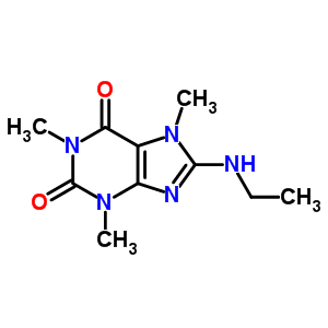 1H-purine-2,6-dione,8-(ethylamino)-3,7-dihydro-1,3,7-trimethyl- Structure,5436-10-2Structure