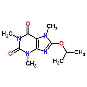 1H-purine-2,6-dione,3,7-dihydro-1,3,7-trimethyl-8-(1-methylethoxy)- Structure,5438-73-3Structure