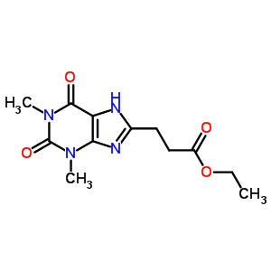 Ethyl 3-(1,3-dimethyl-2,6-dioxo-7h-purin-8-yl)propanoate Structure,5438-75-5Structure