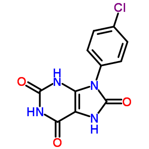 1H-purine-2,6,8(3h)-trione,9-(4-chlorophenyl)-7,9-dihydro- Structure,5444-39-3Structure