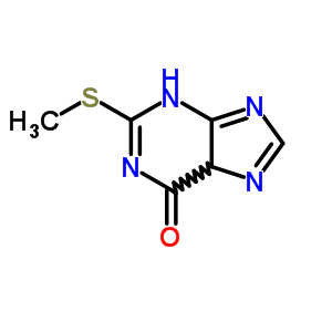 6H-purin-6-one,1,9-dihydro-2-(methylthio)- Structure,5446-89-9Structure