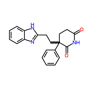 3-[2-(1H-苯并咪唑-2-基)乙基]-3-苯基-2,6-哌啶二酮结构式_5448-04-4结构式