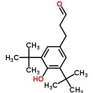 3,5-双(1,1-二甲基乙基)-4-羟基-苯丙醛结构式_54685-32-4结构式