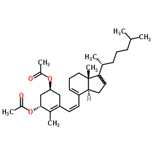 (1a,3b,6Z)-9,10-开链胆甾-5(10),6,8-三烯-1,3-二醇二乙酸酯结构式_54712-17-3结构式