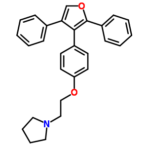 1-[2-[4-(2,4-Diphenyl-3-furyl)phenoxy]ethyl ]pyrrolidine Structure,54756-54-6Structure